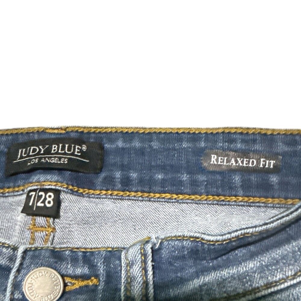 Judy Blue Jeans 7/28 Abbey Relaxed Fit Straight Leg Mid Rise Stretch - Picture 6 of 6